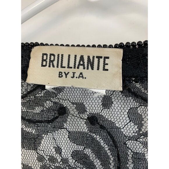 Rare VTG 90s Brilliante By J.A. Black Bead Lace Cardigan Jacket Mother of Bride - Picture 6 of 14